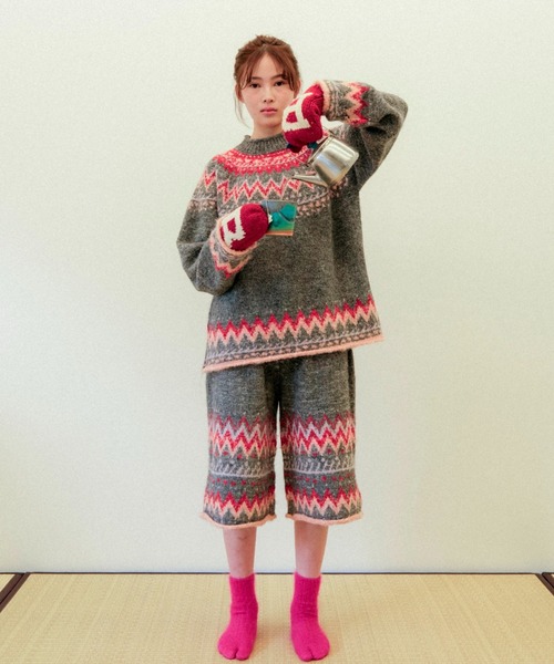 PAMM（パム）の「食卓のノルディックミックスニット（ニット/セーター・レディース・グレー/アイボリー・フリー）」の20枚目の写真