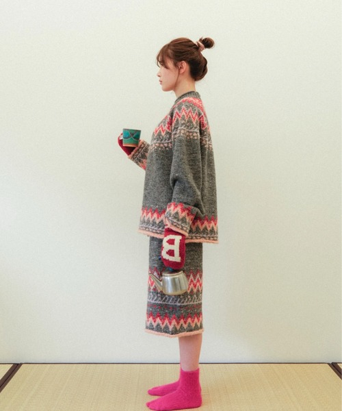 PAMM（パム）の「食卓のノルディックミックスニット（ニット/セーター・レディース・グレー/アイボリー・フリー）」の22枚目の写真