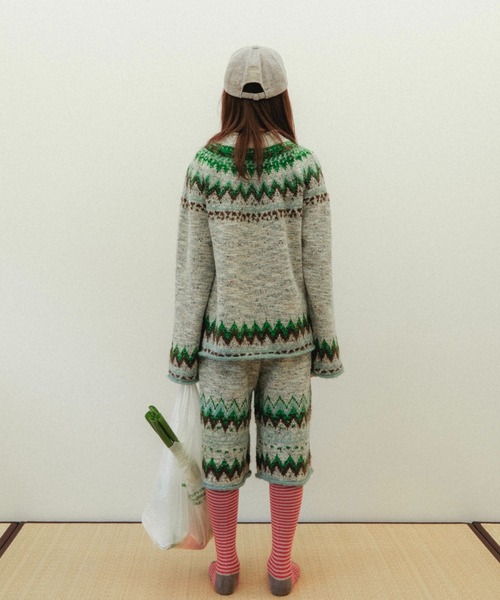 PAMM（パム）の「食卓のノルディックミックスニット（ニット/セーター・レディース・グレー/アイボリー・フリー）」の11枚目の写真
