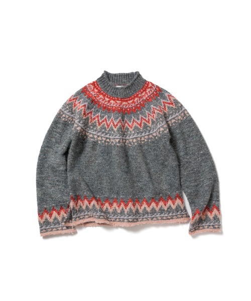 PAMM（パム）の「食卓のノルディックミックスニット（ニット/セーター・レディース・グレー/アイボリー・フリー）」の12枚目の写真