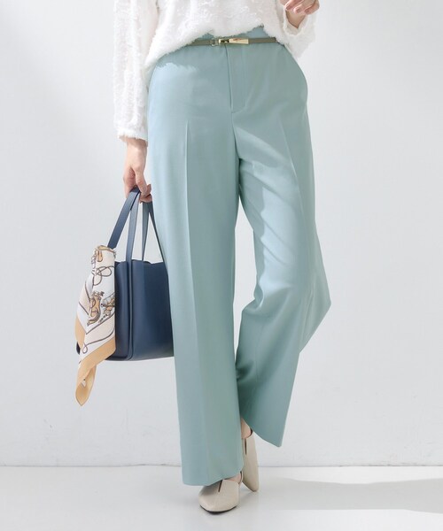INDIVI（インディヴィ）の「【新作褒められパンツ】快温ワイドパンツ（その他パンツ・レディース・ライトベージュ/ホワイト/グリーン系/ネイビー・03/05/12/13/15 /19/34/36/38/40/42）」の3枚目の写真
