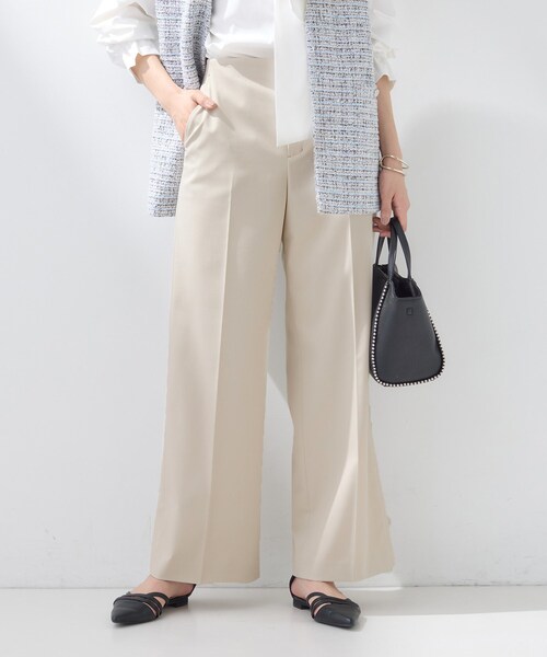 INDIVI（インディヴィ）の「【新作褒められパンツ】快温ワイドパンツ（その他パンツ・レディース・ライトベージュ/ホワイト/グリーン系/ネイビー・03/05/12/13/15 /19/34/36/38/40/42）」の2枚目の写真