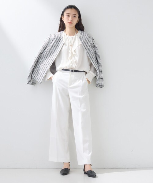 INDIVI（インディヴィ）の「【新作褒められパンツ】快温ワイドパンツ（その他パンツ・レディース・ライトベージュ/ホワイト/グリーン系/ネイビー・03/05/12/13/15 /19/34/36/38/40/42）」の14枚目の写真