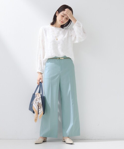 INDIVI（インディヴィ）の「【新作褒められパンツ】快温ワイドパンツ（その他パンツ・レディース・ライトベージュ/ホワイト/グリーン系/ネイビー・03/05/12/13/15 /19/34/36/38/40/42）」の18枚目の写真