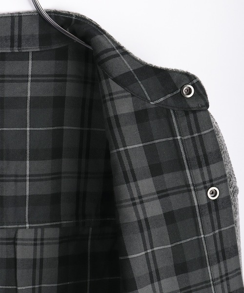 WESTSEA(ウエストシー)の「ミックス調ウールライク ノーカラーカーディガン レイヤードテイスト(カーディガン/ボレロ・メンズ・グレー/ブラック・L/XL/M)」の15枚目の写真