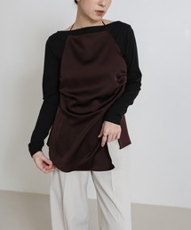 select MOCA | サイドスリットアシンメトリーサテンキャミソール【セットアップ対応】(キャミソール)