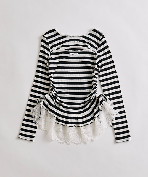 OLIVE des OLIVE（オリーブデオリーブ）の「レースティアードチュニック（Tシャツ/カットソー・レディース・ピンク/チャコールグレー/ブラック/その他・FREE）」の21枚目の写真