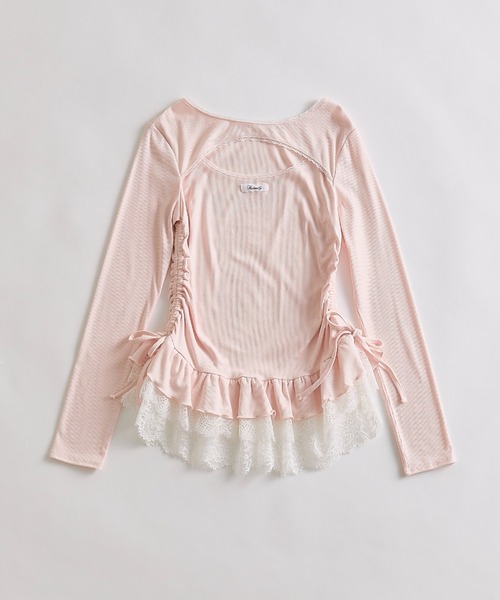 OLIVE des OLIVE（オリーブデオリーブ）の「レースティアードチュニック（Tシャツ/カットソー・レディース・ピンク/チャコールグレー/ブラック/その他・FREE）」の22枚目の写真