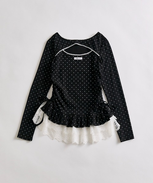 OLIVE des OLIVE（オリーブデオリーブ）の「レースティアードチュニック（Tシャツ/カットソー・レディース・ピンク/チャコールグレー/ブラック/その他・FREE）」の22枚目の写真