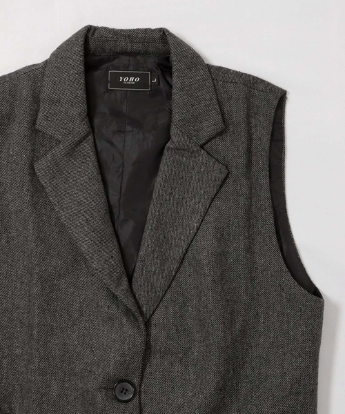 OSYAREVO（オシャレボ）の「ベスト ロング ジャケット レディース（ベスト・レディース・ブラック/チャコールグレー・LARGE/SMALL/MEDIUM）」の18枚目の写真