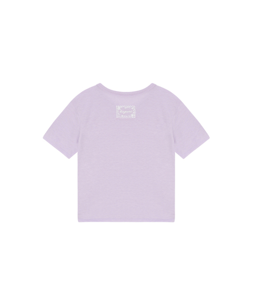 SALAD BAGUNI（サラダバグニ）の「Lace tag crop tee - purple pink（Tシャツ/カットソー・レディース・その他・FREE）」の2枚目の写真