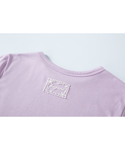 SALAD BAGUNI（サラダバグニ）の「Lace tag crop tee - purple pink（Tシャツ/カットソー・レディース・その他・FREE）」の6枚目の写真