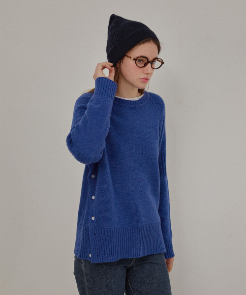SLOWLOLLI（スローローリ）の「Cozy2 lambswool knit_2 Colors（ニット/セーター・レディース・オレンジ/ブルー・FREE）」の6枚目の写真
