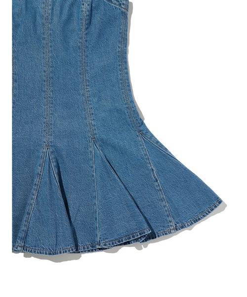Levi's(リーバイス)の「Levi's/リーバイス デニム ゴデット ドレス(ワンピース・レディース・インディゴブルー・M/S/XS)」の8枚目の写真
