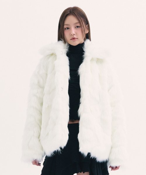 Popo fur jacket WHITE