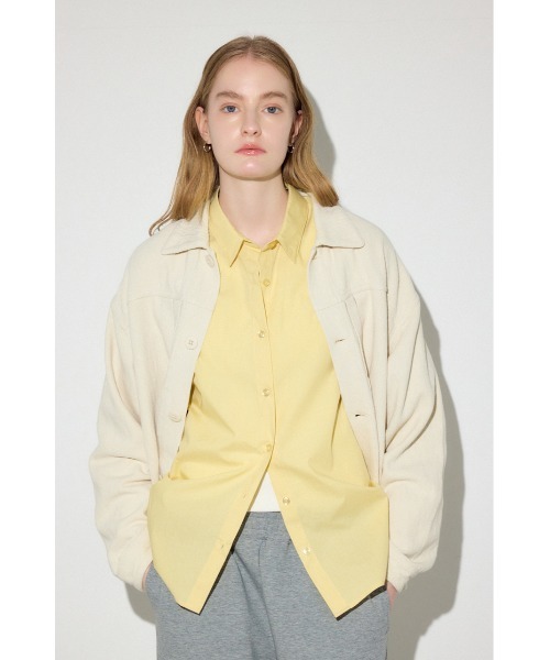 AZUL by moussy(アズールバイマウジー)の「【着丈バリエ】コットンリネンプリーツブルゾン 春服 秋服 【身長/骨格別着用画像あり】ジャケット(ブルゾン・レディース・ブラック/ベージュ/アイボリー・MEDIUM/SMALL)」の5枚目の写真