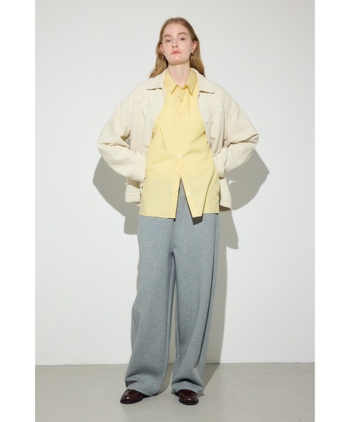 AZUL by moussy(アズールバイマウジー)の「【着丈バリエ】コットンリネンプリーツブルゾン 春服 秋服 【身長/骨格別着用画像あり】ジャケット(ブルゾン・レディース・ブラック/ベージュ/アイボリー・MEDIUM/SMALL)」の9枚目の写真