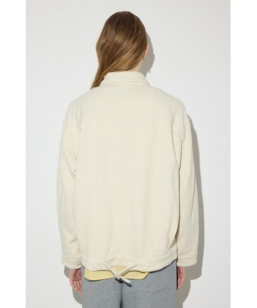 AZUL by moussy(アズールバイマウジー)の「【着丈バリエ】コットンリネンプリーツブルゾン 春服 秋服 【身長/骨格別着用画像あり】ジャケット(ブルゾン・レディース・ブラック/ベージュ/アイボリー・MEDIUM/SMALL)」の12枚目の写真