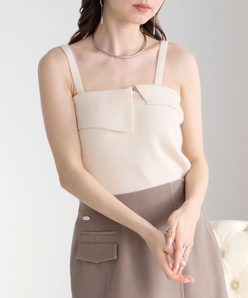 Elishe（エリシェ）の「カーデ＋キャミニットアンサンブル（カーディガン/ボレロ・レディース・パープル/ブラック/アイボリー・FREE）」の7枚目の写真