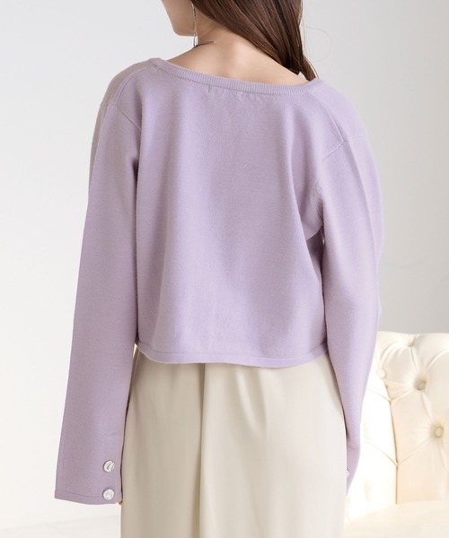 Elishe（エリシェ）の「カーデ＋キャミニットアンサンブル（カーディガン/ボレロ・レディース・パープル/ブラック/アイボリー・FREE）」の16枚目の写真