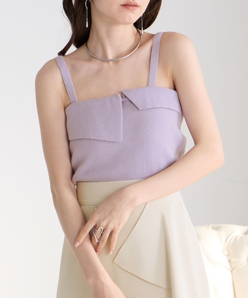 Elishe（エリシェ）の「カーデ＋キャミニットアンサンブル（カーディガン/ボレロ・レディース・パープル/ブラック/アイボリー・FREE）」の17枚目の写真