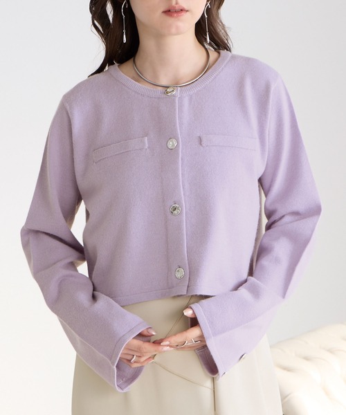 Elishe（エリシェ）の「カーデ＋キャミニットアンサンブル（カーディガン/ボレロ・レディース・パープル/ブラック/アイボリー・FREE）」の20枚目の写真