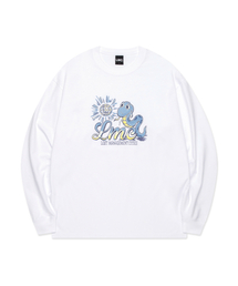 SUN SNAKE LONG SLV TEE white