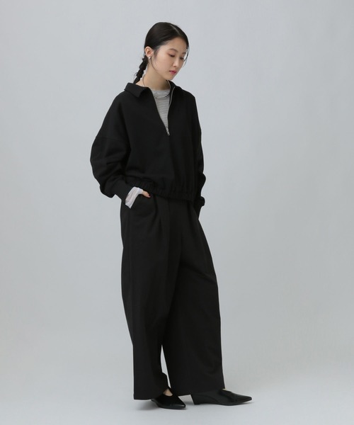 LEPSIM（レプシィム）の「ハーフZIPショートプルオーバー　637683（Tシャツ/カットソー・レディース・ブラック/グレー系その他/グレイッシュベージュ・FREE）」の7枚目の写真