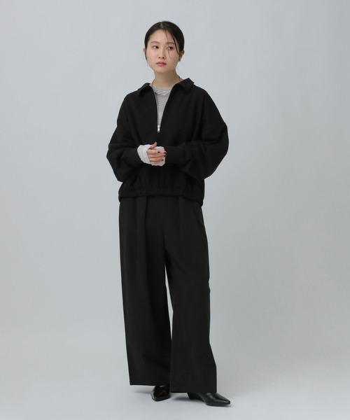 LEPSIM（レプシィム）の「ハーフZIPショートプルオーバー　637683（Tシャツ/カットソー・レディース・ブラック/グレー系その他/グレイッシュベージュ・FREE）」の9枚目の写真