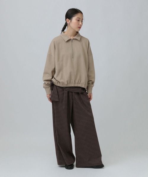 LEPSIM（レプシィム）の「ハーフZIPショートプルオーバー　637683（Tシャツ/カットソー・レディース・ブラック/グレー系その他/グレイッシュベージュ・FREE）」の13枚目の写真