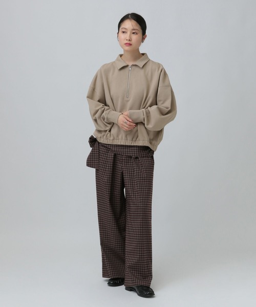 LEPSIM（レプシィム）の「ハーフZIPショートプルオーバー　637683（Tシャツ/カットソー・レディース・ブラック/グレー系その他/グレイッシュベージュ・FREE）」の14枚目の写真