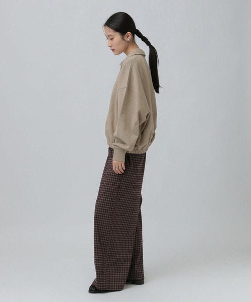 LEPSIM（レプシィム）の「ハーフZIPショートプルオーバー　637683（Tシャツ/カットソー・レディース・ブラック/グレー系その他/グレイッシュベージュ・FREE）」の15枚目の写真