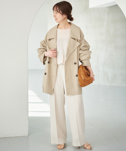 Spick & Span（スピックアンドスパン）の「《新色有り / 追加》C/Pミドル丈トレンチコート（トレンチコート・レディース・ナチュラル/ネイビー/ベージュ系その他・38/36）」の6枚目の写真