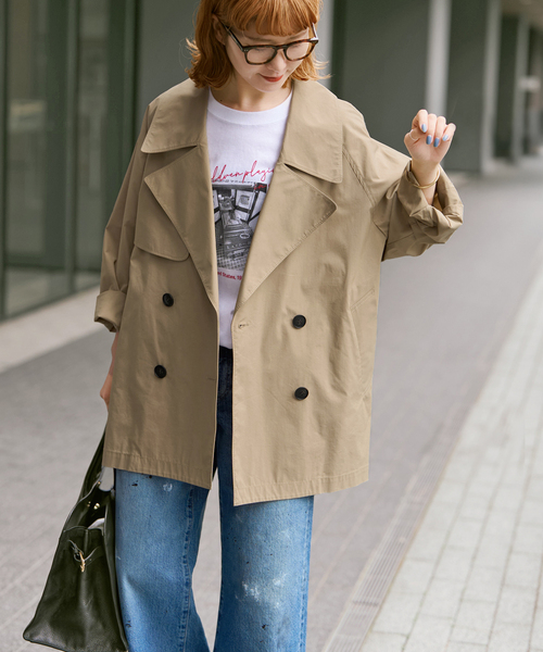 Spick & Span（スピックアンドスパン）の「《新色有り / 追加》C/Pミドル丈トレンチコート（トレンチコート・レディース・ナチュラル/ネイビー/ベージュ系その他・38/36）」の10枚目の写真