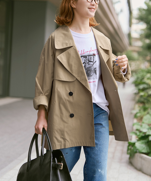 Spick & Span（スピックアンドスパン）の「《新色有り / 追加》C/Pミドル丈トレンチコート（トレンチコート・レディース・ナチュラル/ネイビー/ベージュ系その他・38/36）」の11枚目の写真