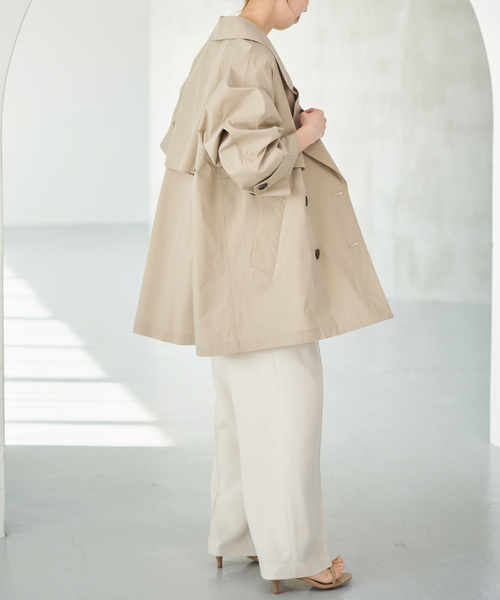 新色有り / 追加》C/Pミドル丈トレンチコート（トレンチコート