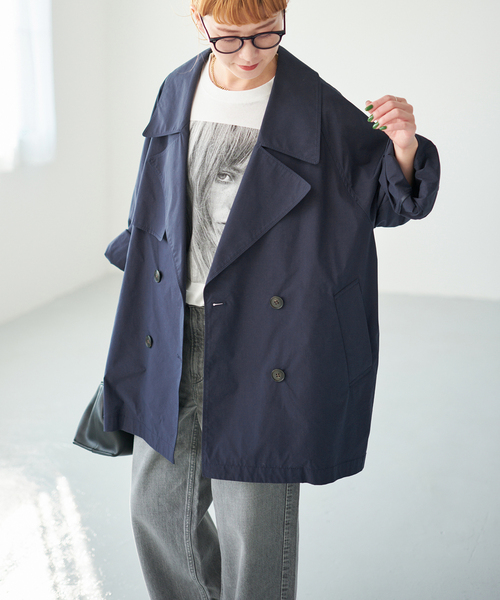 新色有り / 追加》C/Pミドル丈トレンチコート（トレンチコート