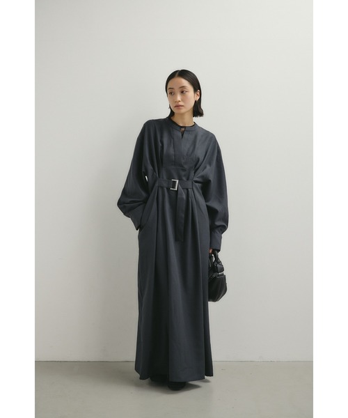 STYLEMIXER（スタイルミキサー）の「バックルベルトワンピース（ワンピース・レディース・チャコールグレー/ライトベージュ・SMALL/MEDIUM）」の3枚目の写真