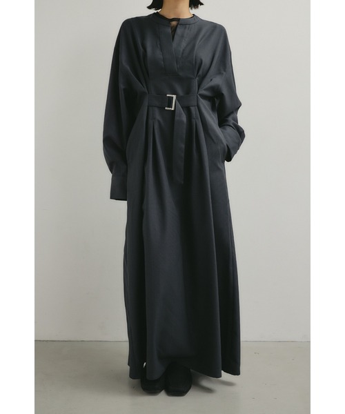 STYLEMIXER（スタイルミキサー）の「バックルベルトワンピース（ワンピース・レディース・チャコールグレー/ライトベージュ・SMALL/MEDIUM）」の7枚目の写真