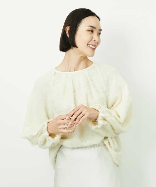 MICHEL KLEIN（ミッシェル・クラン）の「[セットアップ対応]袖ボリュームブラウス（シャツ/ブラウス・レディース・ブラック・38）」の18枚目の写真