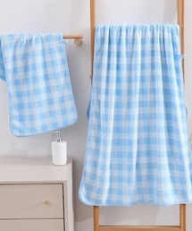 pyornim（ピョルニム）の「【26年春夏新作】【2Pセット】ギンガムチェック柄 バスタオル×フェイスタオルセット（タオル）」