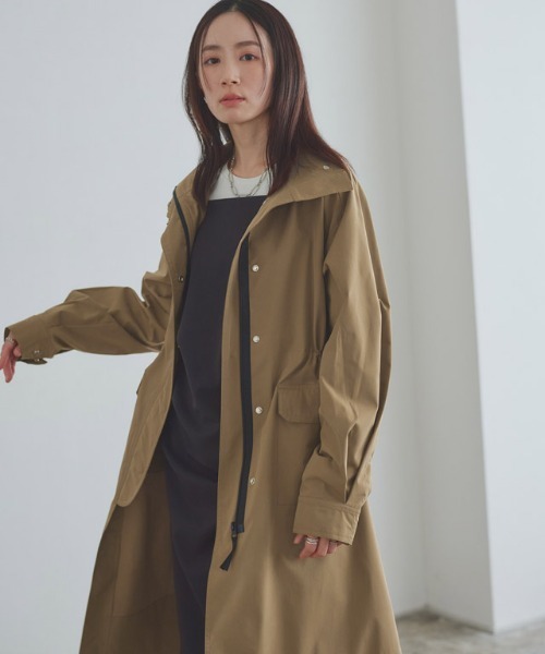 RASW(ラス)の「スタンドカラーロングライトコート(その他アウター・レディース・ベージュ系その他/グレイッシュベージュ・S/M/L)」の6枚目の写真