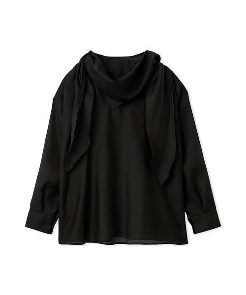 Henon.（ヘノン）の「2wayシアーボウタイブラウス（シャツ/ブラウス・レディース・ブラック/アイボリー/ホワイト・F）」の4枚目の写真