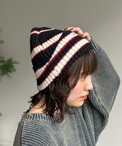 CPCM(シーピーシーエム)の「マルチボーダーニット帽(キャップ・レディース・グレー/サックスブルー/ブラック・FREE)」の6枚目の写真