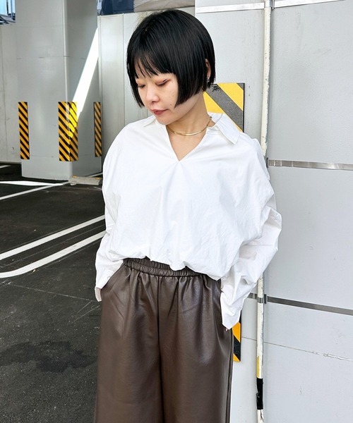 ナルシス ブラウス Narcissus（ナルシス） ブラウス シャツ ビッグカラーラインブラウス