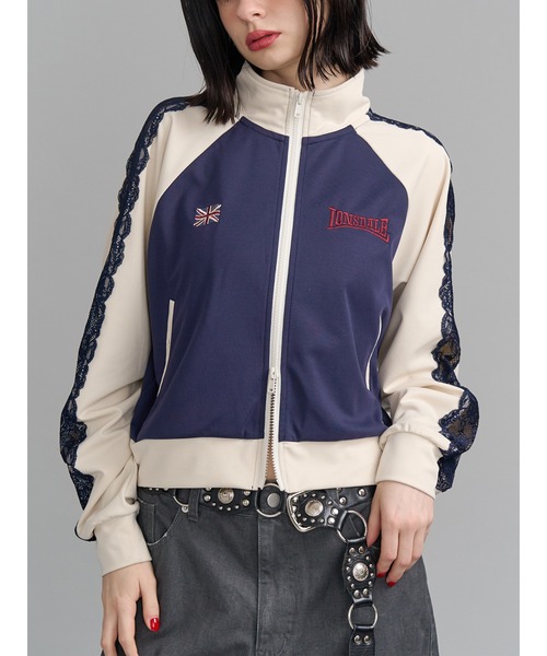 jouetie（ジュエティ）の「【LONSDALE×jouetie】トラックジャケット（ジャージ・レディース・グレー/ネイビー/ブラック・MEDIUM）」の3枚目の写真