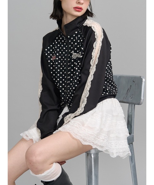 jouetie（ジュエティ）の「【LONSDALE×jouetie】トラックジャケット（ジャージ・レディース・グレー/ネイビー/ブラック・MEDIUM）」の4枚目の写真