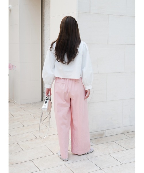 BeBeoD(べベッド)の「ビックレースカラーデザインフリルブラウス(シャツ/ブラウス・レディース・ホワイト/ネイビー・フリー)」の7枚目の写真