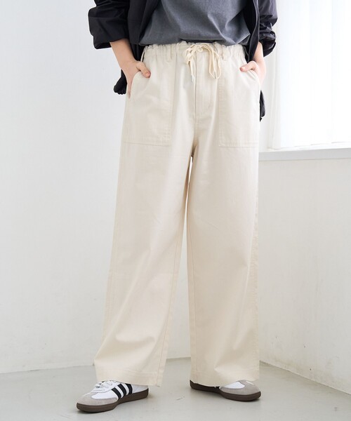 coen(コーエン)の「ドレープコットンイージーベイカーパンツ【インフルエンサー紹介アイテム】(チノパンツ・レディース・ナチュラル/オリーブ/ブラウン/ベージュ・M/L)」の1枚目の写真