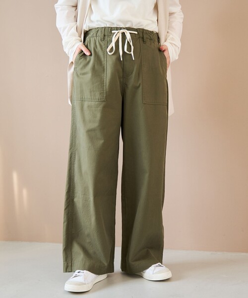 coen(コーエン)の「ドレープコットンイージーベイカーパンツ【インフルエンサー紹介アイテム】(チノパンツ・レディース・ナチュラル/オリーブ/ブラウン/ベージュ・M/L)」の4枚目の写真